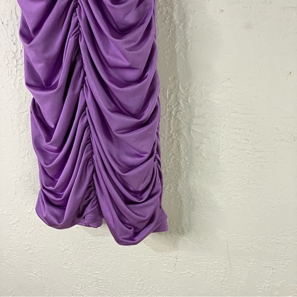 Lucy In The Sky Rhinestone Detail Halter Cut Out Bodycon Dress in Purple - Picture 7 of 12